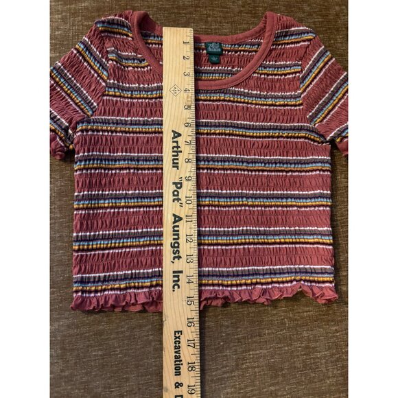 Wild Fable Womens Smocked Striped Crop Top Size L - Picture 4 of 5